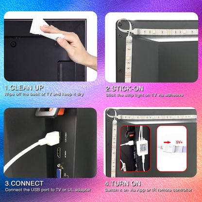 MINGER Power-Bank-Compatible LED TV Lights – Camping & Outdoor Dining Ambient Glow Anywhere