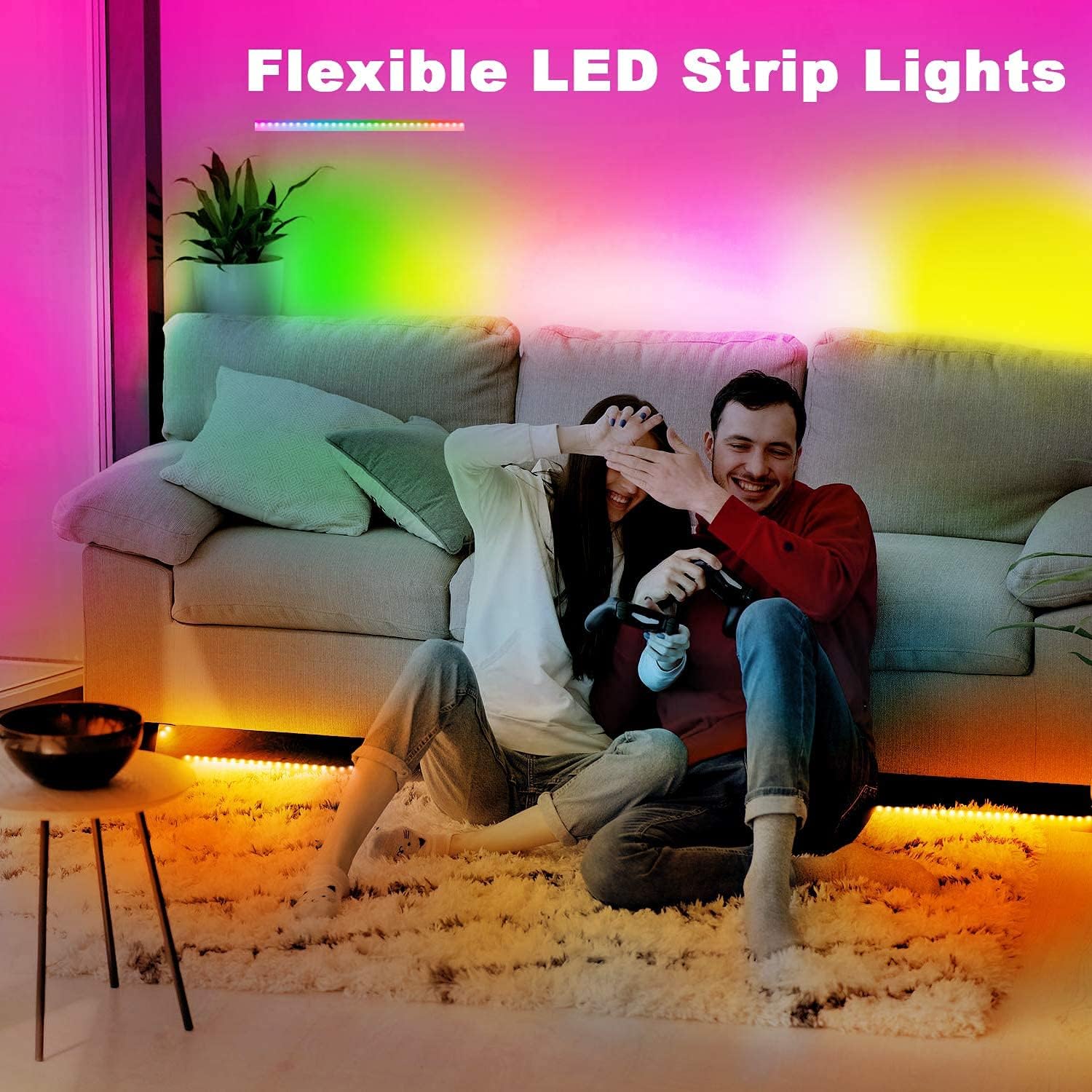 PHOPOLLO LED Strip Lights – Holiday Gift for Gamers and Teens, Customizable Color Strip