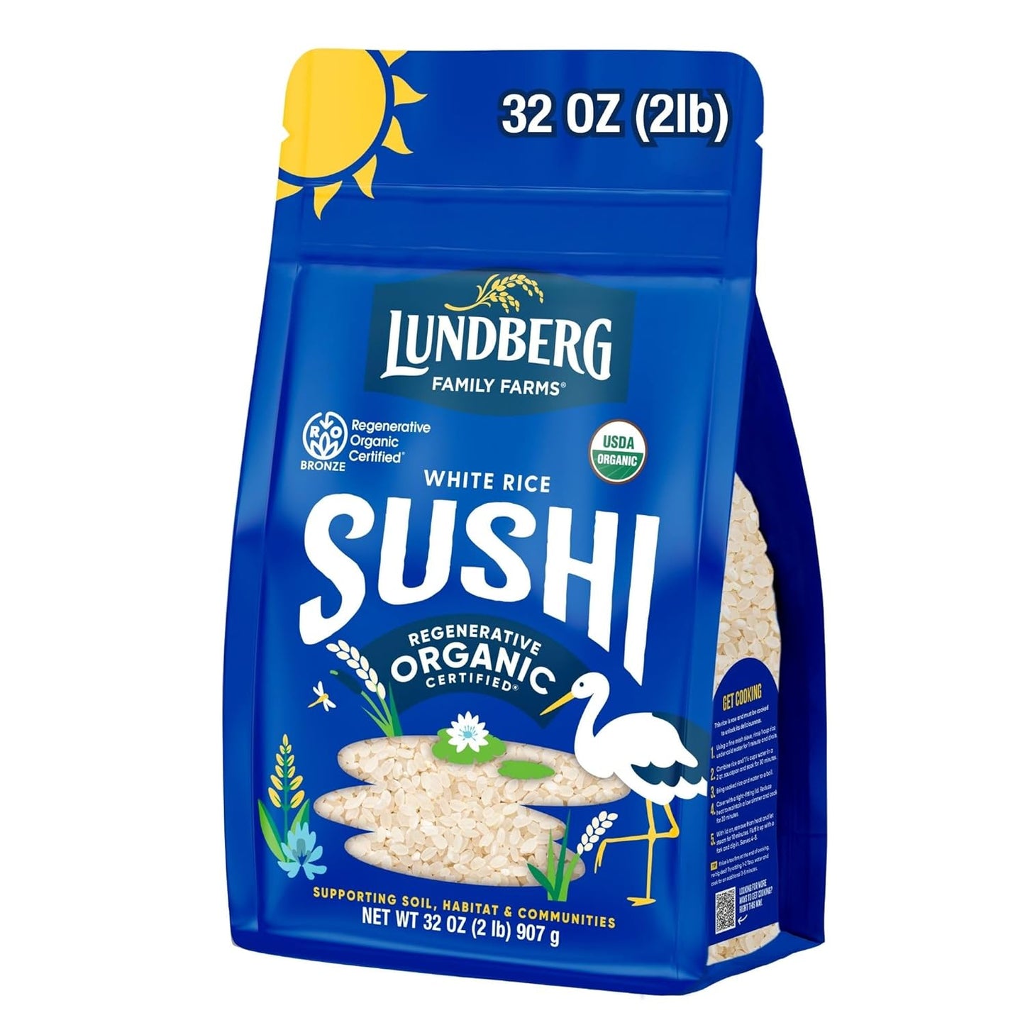 short-grain white japanese-style rice bred for sticky texture