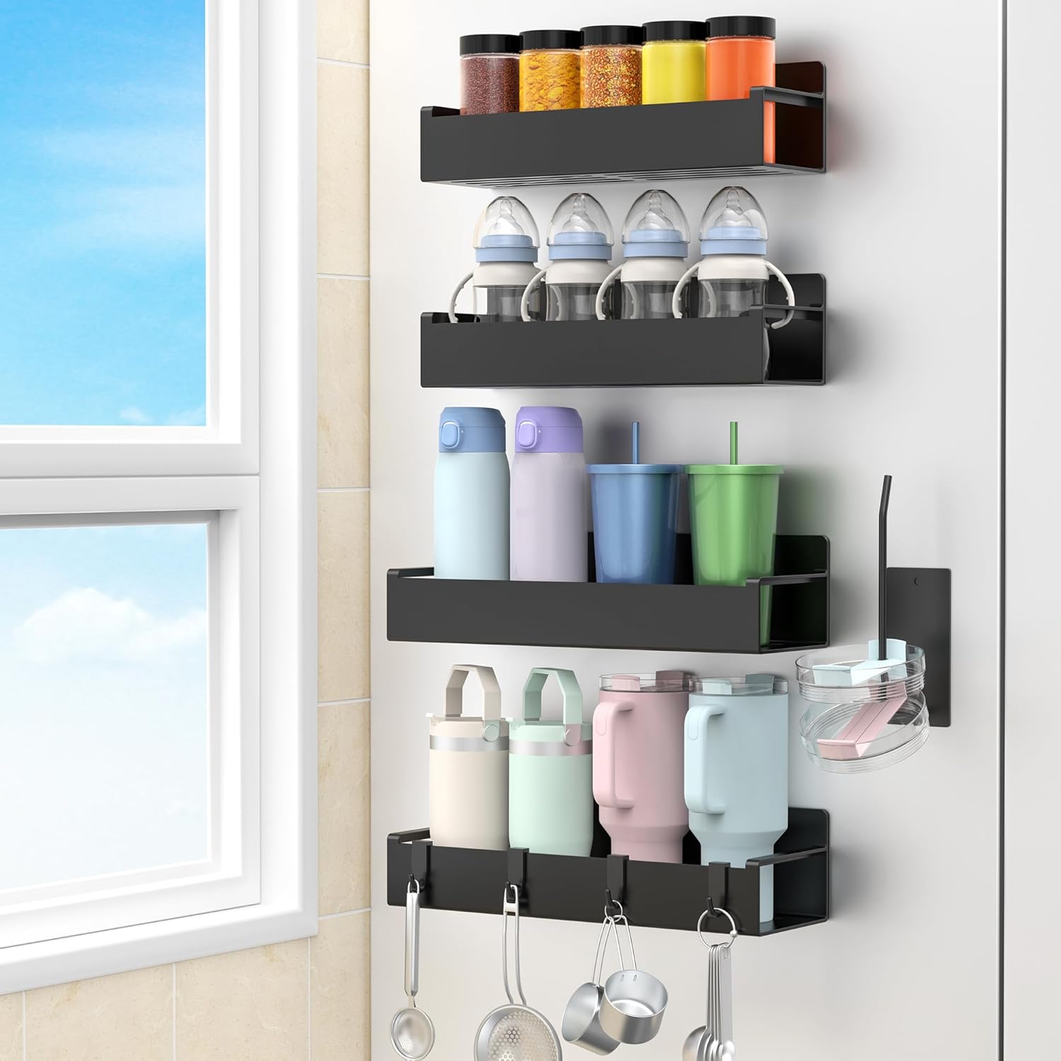 strong neodymium-style magnets that hold heavy tumblers (up to 40oz stanley) without slipping