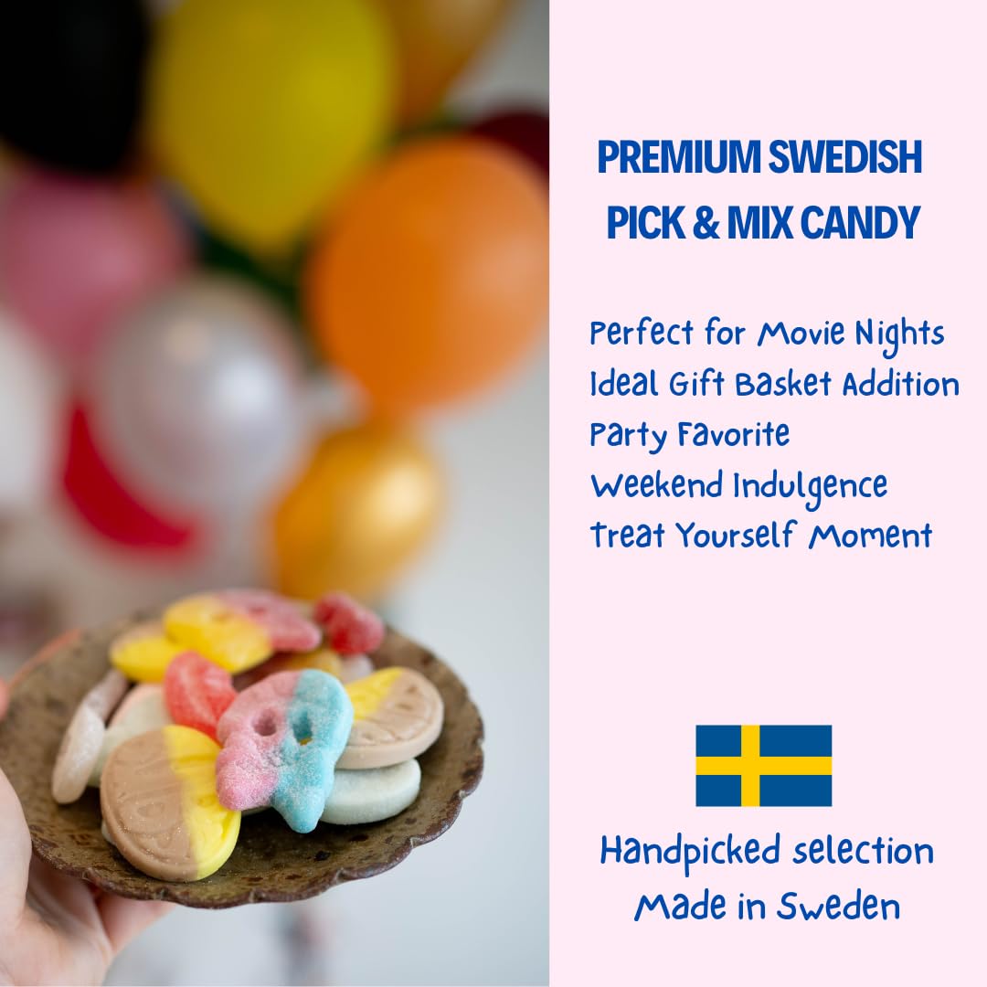 Swedish Candy Chef Lagom Mix - Camping and Hiking Snack, Compact Swedish Gummy and Salmiak Variety Bag 5oz
