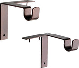 Kwik-Hang Tool-Free Rod Holders – Minimalist Living Room Curtain Mount in Matte Black