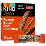 KIND THINS Peanut Butter Dark Chocolate Bars – Durable Hiking and Camping Snack for Open-Air Adventures, 10 Individually Wrapped