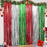 LOLStar 3 Pack Metallic Foil Curtain – Portable Porch and Garage Party Decor, Lightweight Reusable Tinsel for Open Air Events