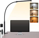Modern Clamp-On Light – White & Silver Polished Desk Lamp for Intentional Living Spaces