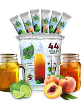 Klass Stevia-Sweetened Tea Powder - Compact Drink Mix for Backyard Lounging, Beach Days, and On-the-Go Refreshment (44 Stick Packs)