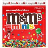 M&M'S Minis Peanut Butter Candy Bulk 15 oz Resealable Bag for Home Office Focus Breaks, Midday Energy Pick-Me-Up and Brain Snack Bowl