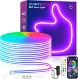 LotusLamp Weatherproof Neon LED Strip for Backyard & Garden Decor, Flexible RGB Rope Light with 120° Bendable Silicone Body