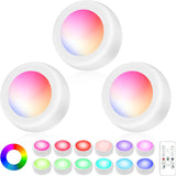 Battery Operated Wireless Puck Lights – Adhesive Mounted LED Lighting for Uncluttered Kitchens, Closets, and Pantries