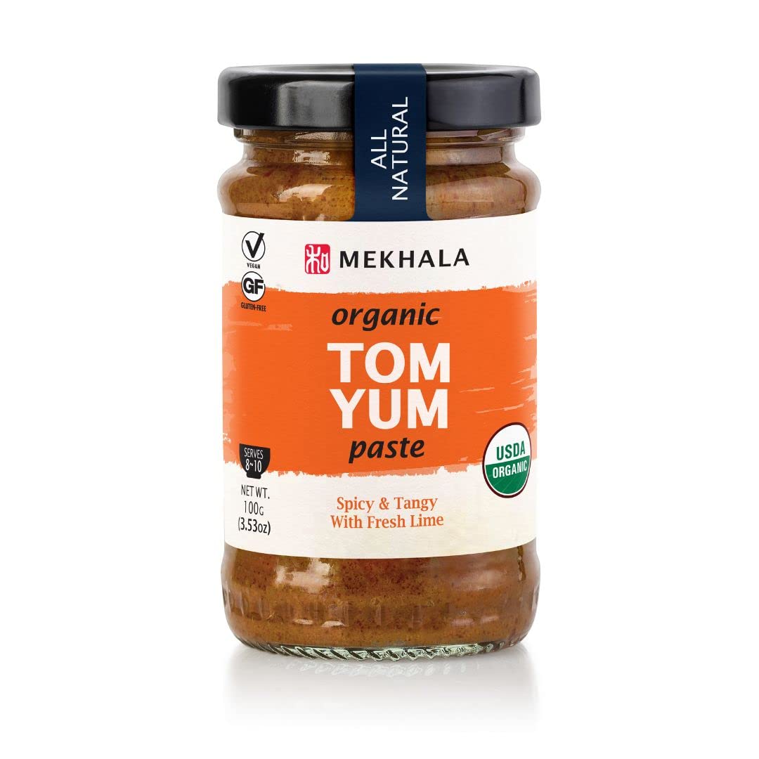 usda certified organic tom yum paste (3.53 oz jar) with authentic thai herb blend